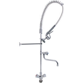 Esihuuhtelusuihkuyksikkö hanalla, kannelle asennettava, kääntöpidike, yhden reiän, kaksoisliitäntä, korkeus 1170 mm, reikä 30 mm, ruostumaton teräs | Adexa 6902A12