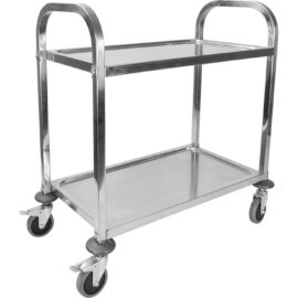 Tarjoiluvaunu Ruostumaton teräs 2 hyllyä Neliöputket 950x500x950mm | Adexa SST2A