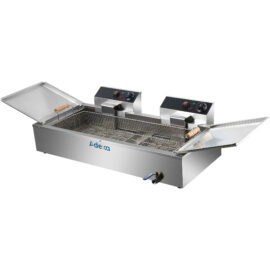 Kaupallinen Paistokone Yksisäiliöinen Kaksivyöhykkeinen Sähköinen 26 litraa 7,8 kW Työtasolle Valutushana | Adexa EF26L