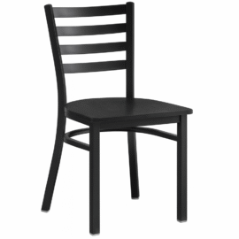 Musta Terästuoli Mustalla Vinyylityynyistuimella ja Mustalla Selkänojalla | Adexa GS694BSBB