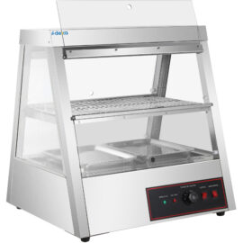 Lämmitetty esittelykaappi 2 tasoa Avautuu edestä ja takaa 700x655x740mm Työtaso | Adexa HW2X2