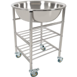 Ruostumattomasta teräksestä valmistettu sekoituskuljetin kulholla ja 2 hyllyllä 622x457x838mm | Adexa MBXS002