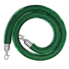 Vihreä samettinen köysiväliseinä hopeisilla päillä 1,5m | Adexa VR01RGREEN