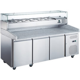 Pizzatiskin 3-ovinen ja valmistelutaso 1795x700x985mm | Adexa DRPZ3300TN-GT518