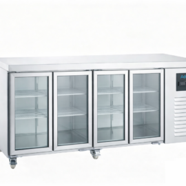 Kaupallinen jäähdytetty tiskipöytä 4 lasiovella GN1/1 | Adexa DRGN4100TNG