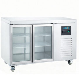 Kaupallinen jäähdytetty tiskipöytä 2 lasiovella GN1/1 | Adexa DRGN2100TNG